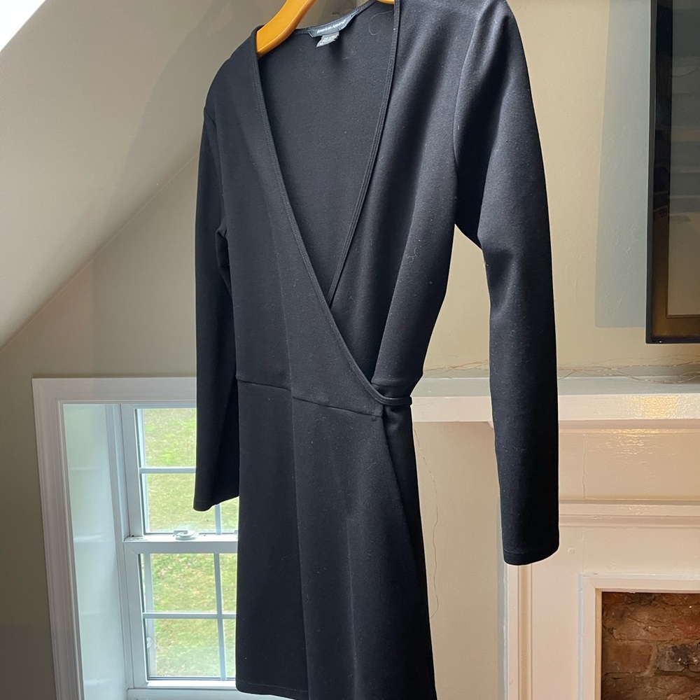 American Apparel Black Wrap Dress